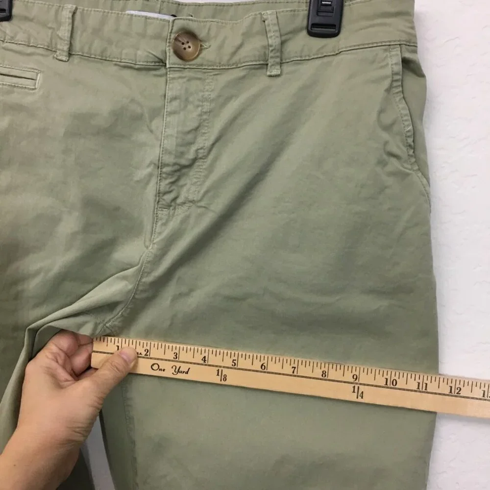 Zara Womens Chino Pants Size 6 Cuff Hem High-Rise Stretch 24.5 Inseam Green - Picture 10 of 15
